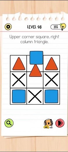 🧠 Brain Test All Star Level 98 Walkthrough | Upper corner square. Right column triangle | Solution