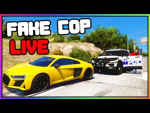 FAKE COP IN GTA 5 RP - LIVE