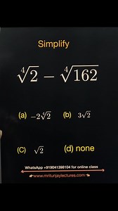 3.4K views · 22 reactions | Simplify #maths #math #mathtutorial #algebratutor #mritunjaylectures #surds #indices #squareroot | Mritunjay Lectures | Facebook