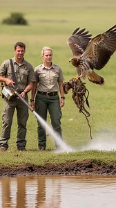 Park Rangers & Eagle Save Wildebeest From Deadly Centipede Pit! #rescue #wildlife #animals | Michael Vu Show