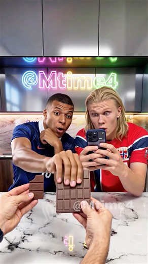 Mbappé Thought He Won The Chocolate Battle 🫠 #parody #football #haaland #worldcup