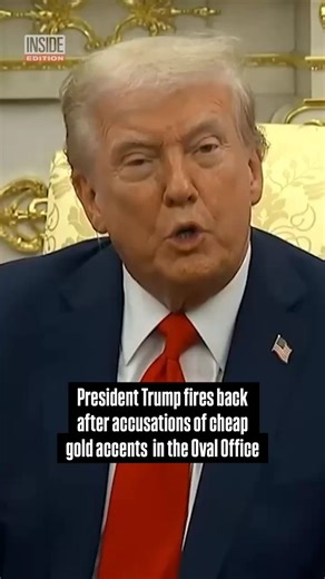 President Trump fired back Tuesday at those who say his gilded accents in the Oval Office are actually cheap plastic pieces spray-painted gold after online sleuths believe they found appliques similar to the Oval Office carvings on the Home Depot website. When Trump was asked about the accusations, he said, “No, this is not Home Depot stuff.” #PresidentTrump #ovaloffice | Inside Edition