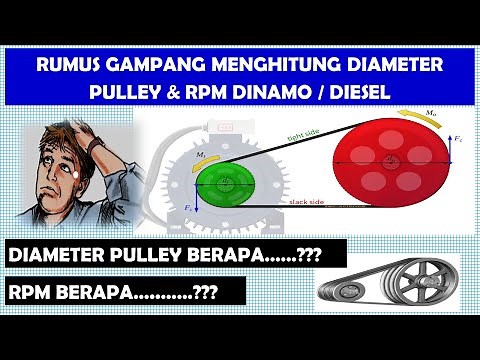 How to calculate the diameter of the dynamo or diesel pulley or propulsion engine