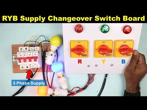 RYB Supply Changeover Switch Board || 3 phase changer connection ‪@TheElectricalGuy‬