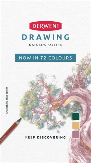 Derwent on Instagram: "The secret’s out! Our much-loved Derwent Drawing range has expanded; now available in 72 nature-inspired colours 🎨 Capture the nuances of nature with more colours than ever before - from Moss Green to Dusky Pink. The versatile, extended range is the perfect palette for bringing a wide range of realistic landscapes, wildlife and portraits to life. 🌳 Can’t wait to get your hands on them? The new Derwent Drawing 36 and 72 pencil tins will be available online and in stores f