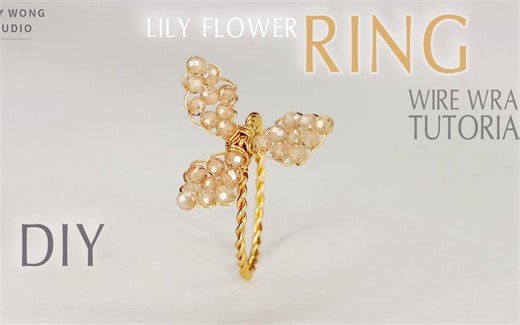 绕线教程-天然水晶绕线戒指（材料尺寸见简介）