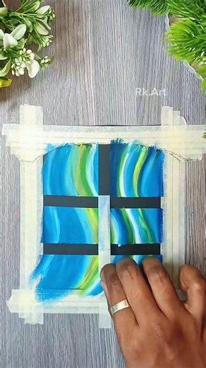 😍 Beautiful Window Night Scenery Drawing | Oil Pastel Art #shorts #youtubeshorts