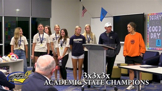 3x3x3x ACADEMIC STATE CHAMPIONS During the November school board meeting, several groups of students were recognized for their excellence, including the Kingfisher High School Girls Cross Country Team, named Academic State Champions for the third consecutive year. That’s right, 3×3×3 Champions! Team members include Scout Snodgrass, Harper Evans, Lily Lunsford, Addison Price, Mattie Slezickey, Ryann Farrar, and Hinsley Brodrick. Under the leadership of Coach Seifried and Coach Kippenberger, these