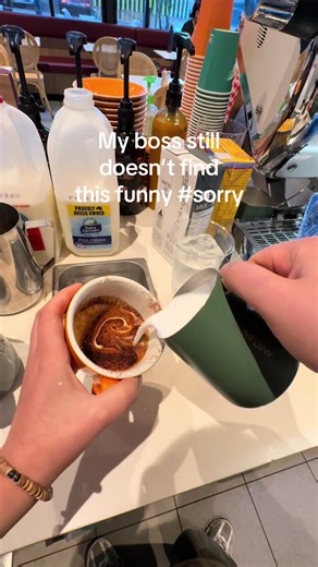 Latte art apology: barista's funny mishap