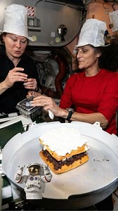 Is there dessert on the #ISS? Absolutely! Among the supplies and science onboard the @NorthropGrumman resupply mission earlier this year was this #icecream dessert! Looks like NASA astronauts Tracy Dyson (who recently returned to Earth) and Suni Williams are about to enjoy it with some fresh blueberries! Would ice cream taste better in space? It just might! #NationalDessertDay | International Space Station National Laboratory