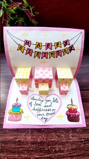 Easy DIY Pop-Up Birthday Card Ideas 🎂🎁#shorts #diy #trending #shortsfeed #youtube #viral #craft