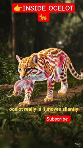 "Silent Hunter: Ocelot Attack Explained (X-Ray View) 🐆💀"