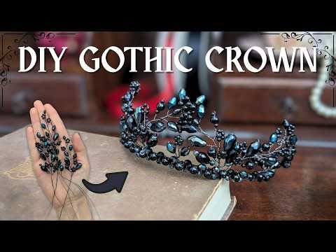 DIY Gothic Headpiece 🖤 Create Your Own Dark Romance Inspired Black Crystal Crown