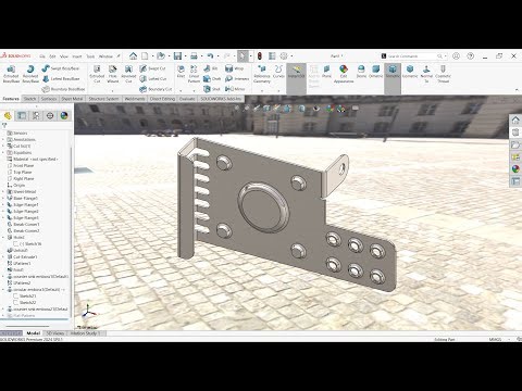 SOLIDWORKS Sheet metal Forming tools 24 #solidworks #cncsoftware #cad #art #cadsoftware #sketchup