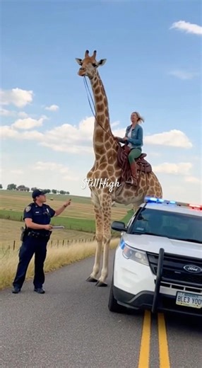Ma’am it’s not in the traffic code for a reason 😂🦒 #stillhighsafari #wildlife #shorts #funny