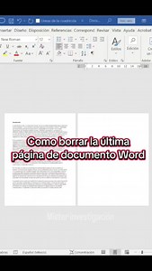 Como borrar la última página en blanco de un documento Word. La última página no se borra. Borrar página en Word #documento #pagina #microsoftword #documentoword | Mister Investigación