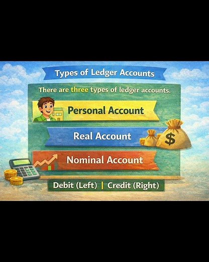 "Learn Ledger Accounts easily! 📚Understand Debit & Credit, types of accounts,💡💰#ledgerposting