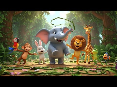 Джунгли танцуют вместе 🐒🦁🐯 | мультфильм для детей | Веселая анимация и рифмы 💃🌴