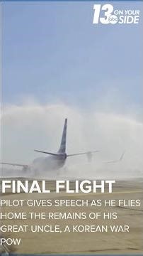 Pilot gives speech as he flies home the remains of his great uncle, a Korean War POW
