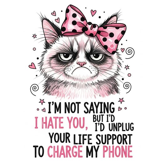 Funny Grumpy Cat Quote Shirt Art, I’d Unplug Your Life Support Cat Meme, Sarcastic Cat Lover Gift, Dark Humor Cat Graphic Tee - Etsy