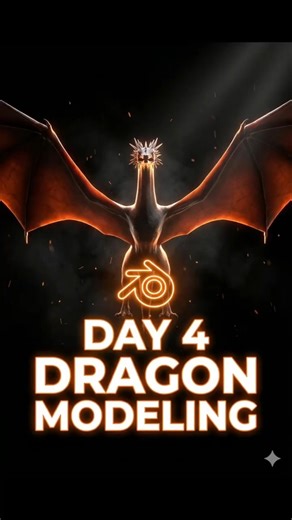 Day 4 | Dragon Making in Blender – Adding Details 🐉