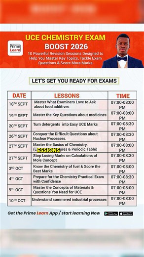 Exams are around the corner, but don’t let that worry you! Prime Learn has got you covered. As a candidate, you can access PLE, UCE, and UACE analysis sessions designed to boost your confidence as the exams draw closer. 📚🎓✨#examsug #candidates #PLE #UCE #UACE