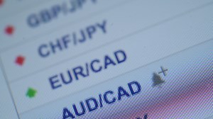 Live Forex Currency Trading Computer Screen Closeup