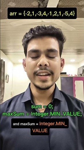 Kadane's Algorithm Explained in 60 Seconds | Maximum Subarray Sum | Java #shorts