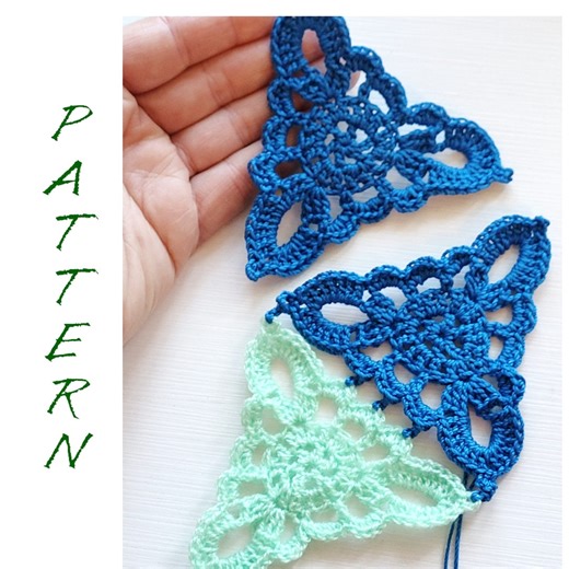Triangle Crochet Motif Pattern: Easy Openwork Tutorial (PDF Pattern) - Etsy