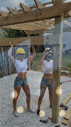 Backyard renovation by two girls. #home #creator #backyard #architecture #cleaning #girlpower #real