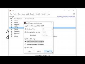5 2 Assessing normality of distribution using Gretl