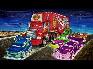 Draw CARS MACK HAULER and The Tuner Cars . Drawing and Coloring Pages | Tim Tim TV