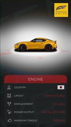 TOYOTA GR SUPRA engine sound 🔥 inside your car via OBD2 🔊 | POTENZA DRIVE (OBD2 ELM327)