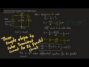 Transient Current Analysis of RL Parallel Circuit using Laplace Transform