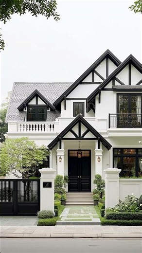 Luxury Tudor Style House Design | Classic Black & White Dream Home #housedesign #architecture #home