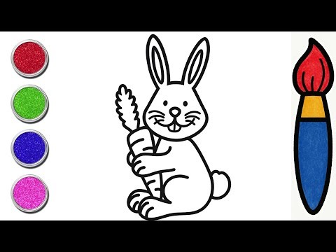 Rabbit Drawing and Coloring for Kids | Bunny Drawing for Children | Color With Musa 🐇🎨