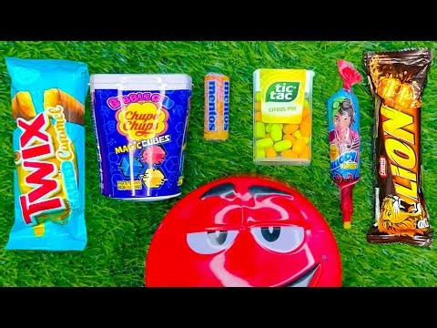 ASMR Most Popular Candys / some lots of colorful rainbow lollipop candy / unpacking chocolate eat