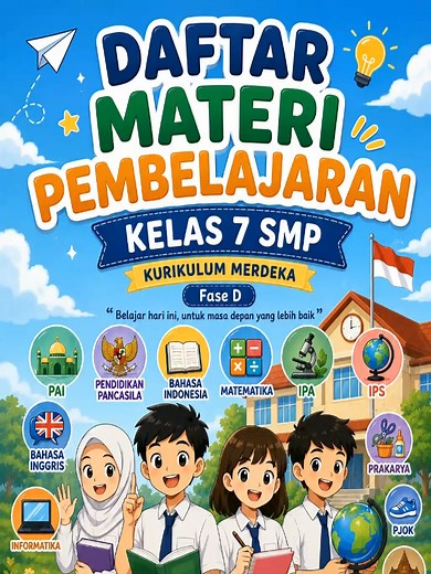 Daftar Materi Pembelajaran SMP Kelas 7 Kurikulum Merdeka