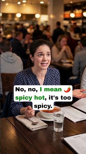Restaurant Waiter and Customer confused🌶️Hot vs Hot🔥 #englishtips #learnenglish #shorts