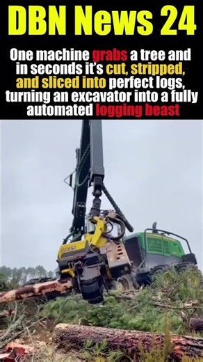 This Excavator Becomes a Lumber Robot?!