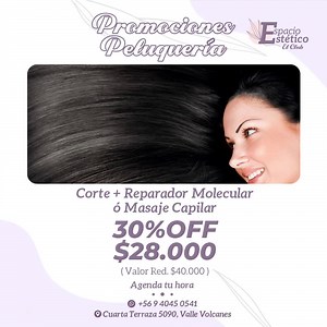 #EXTRA_AUSPICIADOR Consulta por las Promociones disponibles en Peluquería ¡Tenemos horas disponibles para la semana! Agenda tu hora: ️Lunes a sábado de 09:00 a 19:00. +56 9 4045 0541 Cuarta Terraza #5090, Valle Volcanes. #espacioesteticoelclub #peluquería #cortes #balayage #puertomontt #vallevolcanes #bellezachile #vallevolcanesptomonnt | Extra Prensa Digital Chile | Facebook