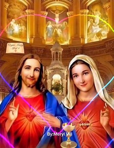 The Chaplet of the Two Hearts There are 20 beads in 5 sets [One can use the regular Rosary, just going around twice on the decades, saying three Hail Marys on each bead], each consisting of 1 Our Father and 3 Hail Marys. These are the meditations for the five sets: 1. In honor of the Sacred Heart of Jesus. 2. In honor of the Immaculate Heart of Mary. 3. The Passion of Our Lord. 4. The Sorrows of Mary. 5. In atonement to the Hearts of Jesus and Mary. At the end on the medal say the prayer to the 