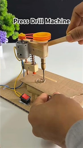 Homemade Press Drill Machine | DIY Tool Project #youtubeshorts #dcmotor #motor #diy #tech #project