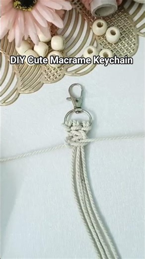 DIY Cute Macrame Keychain #easy macrame for beginners #Easy DIY Cute keychain #easyartandcraft
