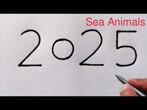 How to Draw Turtle from Number 2025 | Easy Sea Animals Drawing /Easy Turtle Drawing /Number Drawing