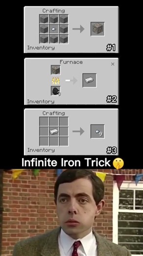 Minecraft : infinity iron trick #minecraft #minecraftshorts #minecraftplayers #shorts