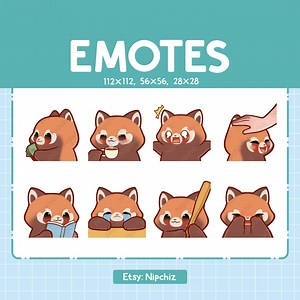 Chibi Red Panda Emotes for Streaming - (8) Kawaii Emotes – Cute Red Panda Emote Bundle – Funny Emotes - Etsy