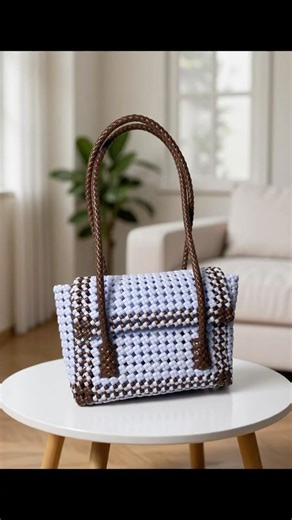 🌼Handwoven Plastic Wire Bag New design #wirebasket #wirebag #shorts #diyshorts #rattan