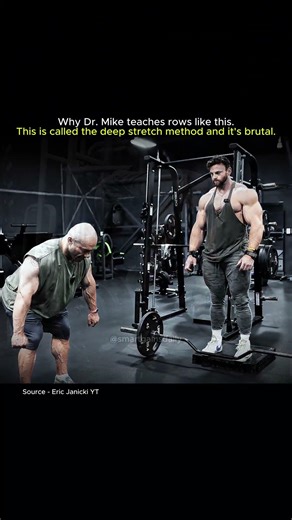 Dr. Mike Israetel Teaches Eric Janicki The Perfect Cambered Bar Row (Deep Stretch Method)