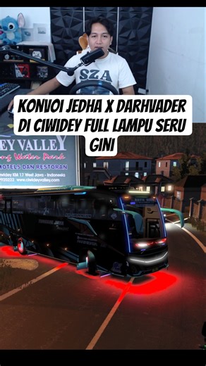 Jedha x Darhvader convoy in Ciwidey full of exciting lights like this #ets2 #bussid #basuri #telo...
